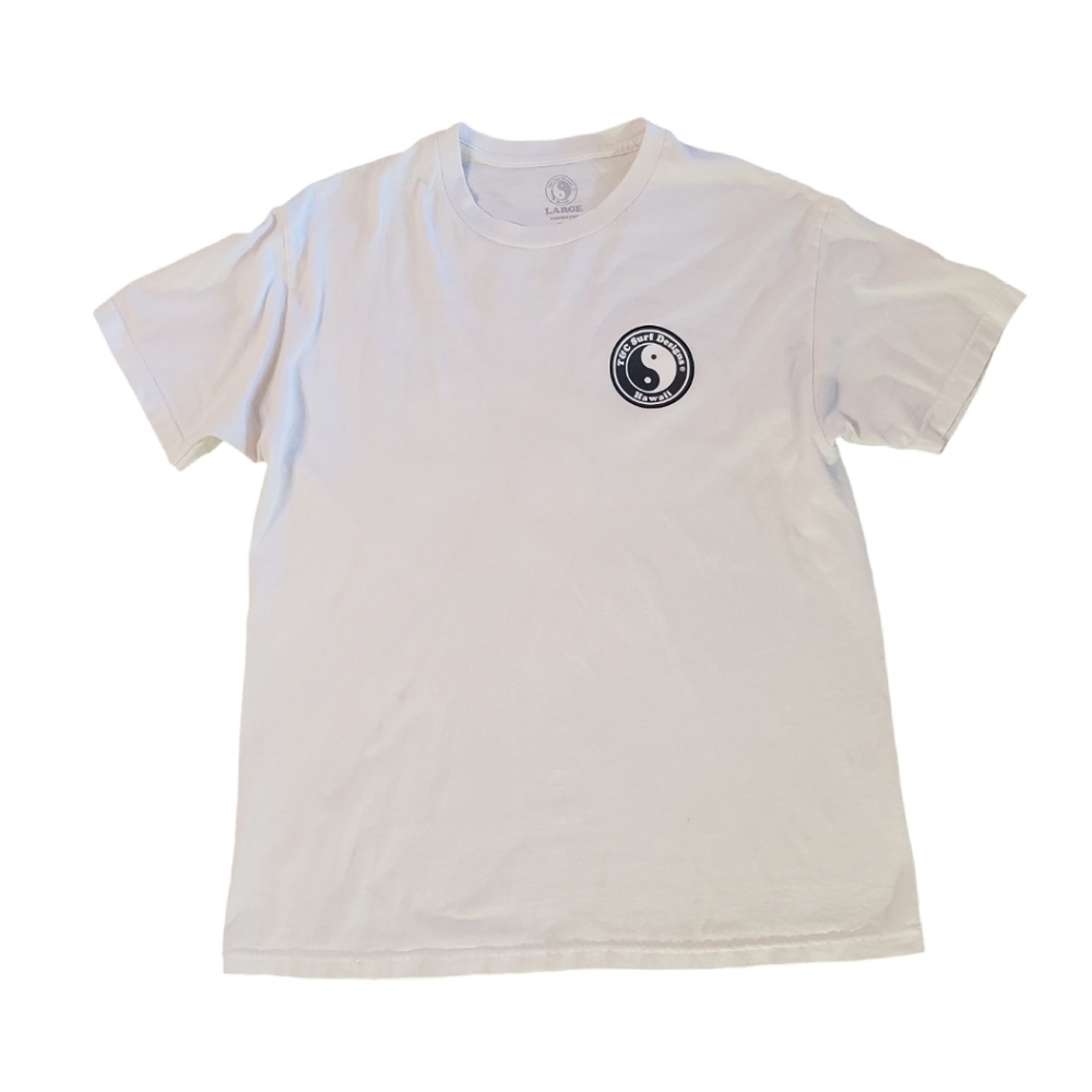 Town & Country‎ Surf Men's White Aloha Ying Yang T-shirt Large